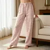 Capa de Aire para Hombres y Mujeres Ropa de Casa Cuadros Rayas Cordón Pantalones Largos 2026 Otoño/Invierno Nuevo Casual Usable Pijama