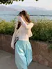 Cárdigan Color Crema con un Pequeño Sobre de Estilo Camisola, Nueva Chaqueta de Punto Protectora del Sol de Verano 2025, Negro, Talla Única
