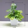 Flores Artificiais de Simulação Decorações Criativas para Mesa de Casa Flores de Plástico Grama Artificial Plantas Verdes Decorações de Interior Mini Decorações Bonsai