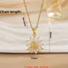 Collar colgante con diseño de flor de circón microincrustado de comercio exterior transfronterizo para mujer, chapado en cobre, oro real de 18 quilates, moda, Joker, sentido de alta gama