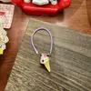 Bolsa Cruzada Pequeña de Resina con Forma de Cono Crujiente de Helado, Estilo Dulce, Temática de Comida, Colgante de Bolsillo de Corazón Femenino, Accesorios de Muñeca de Algodón