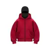 Sudadera con capucha de color claro de moda para primavera/otoño, para hombre, con forro polar, cremallera y diseño de capucha de doble capa