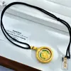 Colgante de Cobre Chapado en Oro Atractor de Fortuna con Diamantes, Diseño Giratorio, Estilo Vintage, Lujo Ligero, Collar Versátil y Exquisito
