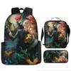 Mochila Escolar Harry Potter de Tres Piezas Mochila Casual para Hombres y Mujeres Mochila para Estudiantes Impresa de Gran Capacidad Mochila para Exteriores