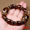 Xizang Wen Play Contas de Buda Olho do Céu Estilo Étnico Três Nove Olhos Contas do Céu Pulseira Ágata Calcedônia para Homens e Mulheres Pulseira de Jade Atacado