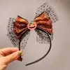 Pinza para el pelo de fiesta de Navidad y Halloween Disfraz Pinza de calabaza y fantasma Tocado divertido Clip de malla oscura Diadema de araña