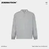 Moletom Masculino Zoewatson Gola Henry Cruzada, Novo Inverno Pesado com Forro de Fleece Simples Quente