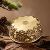 Adorno de Cuenca de Tesoro Jutai de Latón, Base de Loto Atrae Fortuna, Lingote de Oro en Relieve, Artesanía Decorativa para el Hogar, Personalizable