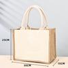 Bolsas de Lona y Lino Personalizadas, Bolsas de Yute Tridimensionales Pintadas a Mano, Bolsas de Compras, Bolsas de Algodón y Lino Patchwork en Blanco, Bolsas de Regalo de Año Nuevo