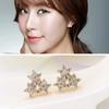 Aretes de plata esterlina 925 tres estrellas de cinco puntas con incrustaciones de circonitas aretes de joyería para mujer una generación de cabello