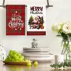 2 piezas de toalla de cocina de microfibra con diseño a cuadros navideño estilo americano de múltiples elementos, trapo para platos del hogar