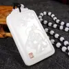 Venta al por mayor de fábrica colgante buda Maitreya sonriente de jade afgano para hombres y mujeres buda de vientre grande blanco como grasa de tocino buda bolsa de dinero colgante de jade buda