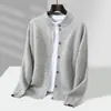 Nuevo Cárdigan de Lana 100% Pura Otoño/Invierno para Hombre, Cuello Alto, Abotonado, Sencillo, Holgado, Suéter Abrigo de Punto Grueso