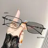 Nuevas gafas de montura grande anti-luz azul, gafas para mujer que cambian de color, monturas metálicas anti-luz azul, lentes transparentes que se vuelven grises en respuesta a la luz y brindan protección solar