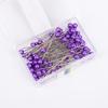 Caja de Plástico Agujas Coloridas Perladas Accesorios para Ropa Agujas de Posicionamiento Herramientas de Costura Punto de Cruz con Cabeza Grande Agujas Perladas