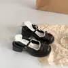 Zapatos de cuero negros de tacón alto gruesos de estilo francés retro a la moda para mujer, nuevos zapatos Mary Jane versátiles de verano 2026