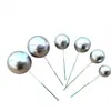 Bolas para Decoración de Pasteles de Alta Venta Transfronteriza en Stock, Varios Tamaños, Bolas Doradas, Bolas Plateadas, Bolas de Colores, Accesorios para Pinchar, Bolas de Espuma