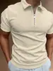 Camisa Polo Masculina de Manga Curta 2026 Verão Transfronteiriça, Gola Reversível, Cor Sólida, Caimento Casual, Moda Masculina Europeia e Americana