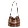 Bolso de Mujer de Gran Capacidad de Nicho 2025 Invierno Nuevo Estilo Coreano Moda Versátil Estampado de Leopardo Cuadros Bolso de Hombro Bolso de Axila