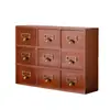 Gabinete de Medicina de Madera Tipo Cajón Retro Gabinete de Almacenamiento de Escritorio Caja de Madera para Cosméticos Joyería Medicina Tradicional China Gabinete Pequeño de Almacenamiento