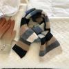 Bufanda de punto estilo coreano, estilo occidental, estilo preppy, arcoíris, para mujer, invierno, estilo coreano, cálida bufanda de lana, bufanda de mohair