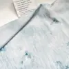 Nuevo Estilo Chino Impresión Digital Aguja de Pino Azul Neblina Brocado Tela de Algodón Estilo Étnico Vestido Cheongsam Top Tela Dinastía Han