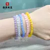 Nuevo Pulsera de Vidrio Multicolor con Cuentas Estilo Chino Ojo de Gato, Cuentas Redondas de un Solo Círculo, Pulsera de Cuentas con Diseño Sencillo y de Moda