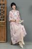 Tamanho grande Vestido Cheongsam Chinês Novo Feminino Vestido Estilo Chinês Feminino Saia Melhorada Verão Elegante Saia Redutora de Idade Retrô