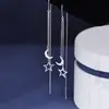 Pendientes de Estrella de Cinco Puntas con Borla de Luna Moda para Mujer Estilo Ins Elegante Diseño de Nicho Versátiles Pendientes Largos