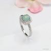 Anel de Jadeíta Azul Água Natural Grau A Guan Yu Anel com Garras de Jade Joias Femininas Atacado S4111203
