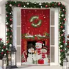 Nuevo cubrepuerta navideño transfronterizo de dibujos animados de Papá Noel, cubrepuerta, adhesivo para puerta, fiesta navideña, ambiente de fiesta, tela de fondo