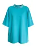 Ns Camiseta Feminina Casual Cor Sólida Escovada Soltinha Ombro Caído Manga Curta Estilo Novo Início de Primavera Simples Gola Redonda 2072