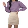 Falda de Lana de Cintura Alta Estilo Pequeño Fragante Estilo Nuevo Otoño e Invierno 2025 Dongdaemun Corea del Sur Falda Corta de Línea A que se Ajusta a la Cadera para Mujer