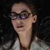 Gafas Azules Bloqueadoras de Luz Estilo Nerd para Mujer, Gama Alta, Aspecto Natural, Versátiles, Gafas Sin Receta, Gafas de Sol de Moda Transfronterizas Europeas y Americanas