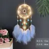 Apanhador de Sonhos Indiano Lua Branca Ornamento Pendurado Estilo Menina Sino de Vento Estilo Floresta Decoração de Quarto Presente de Aniversário Estrela Pena Wu