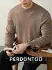 [Fio Super Macio e Suave] Malha de Gola Alta Meia Lavável à Máquina Amiga da Pele para Homens, Quente para Outono e Inverno, Cor Lisa, Peça de Baixo