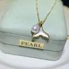 Moda Estilo Coreano Simples Fresco Pérola de Água Doce Peixe Dourado Pequeno Pingente Colar Nicho Alto Padrão Versátil Corrente para Clavícula
