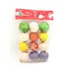 12 peças decoração de Natal presentes 3cm enrolado bola de Natal colorida pingente para árvore de Natal