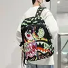 Mochila Escolar Leve Impermeável Colorida de Tubarão Nova Transfronteiriça para Estudantes Estampada Grande Capacidade Desenho Animado Personalizado Moda Mochila