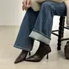 2026 Botines Elegantes de Punta Fina Tacón de Aguja con Cremallera Trasera Estilo Coreano Adelgazantes Elásticos Piel Suave Botas de Moda