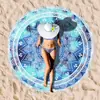 Toalla de Playa Redonda Estampada Europea y Americana Toalla de Playa Redonda con Borlas para Adultos Toalla de Baño de Playa Esterilla de Playa