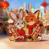 Zootopia 2 - Nick e Judy Cp Edição de Ano Novo Ímãs de Geladeira Planos Magnéticos de Acrílico de Alta Qualidade para o Ano Novo