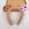 Diadema de felpa antideslizante para mujer, diadema para el pelo, accesorios para el pelo, máscara facial de dibujos animados linda nueva