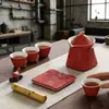 Juego de Té Cultural y Creativo Guochao Ciudad Prohibida para Viaje Taza de Té Rápida Portátil Tetera de Kung Fu para Acampar al Aire Libre Personalizable con Logo