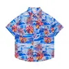 Camisas Florales de Comercio Exterior Transfronterizo, Manga Corta, Unisex, Estilo Pareja, Estilo Vacaciones en la Playa, Festival Songkran, Camisas Tailandesas, Chaquetas