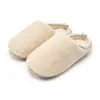 Pantuflas de algodón afelpado para mujer, antideslizantes de invierno, engrosadas para abrigar, diseño simple, aptas para parejas, suela gruesa, punta cerrada y silenciosas
