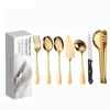 Conjunto de talheres de aço inoxidável 7 peças conjunto de talheres públicos hotel self-service colher de comida pegador de comida garfo colher público