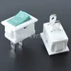 Interruptor de Roca Pequeño Blanco con Cubierta Verde Forma de Barco Dos Pines Dos Velocidades Estándar Americano Certificado ETL de 15*21 mm