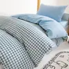 Conjunto de Roupa de Cama para Dormitório Universitário Três Peças Capa de Edredom de Algodão Lavado à Água Protetor de Colchão Enchimento de Edredom Lençol de Cama de Algodão Puro Conjunto de Seis Peças