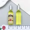 Simulación DIY Botella de Vino Mini Accesorios de Joyería de Resina Cerveza Botella Pequeña Llavero Colgante Collar Pendientes Colgante
